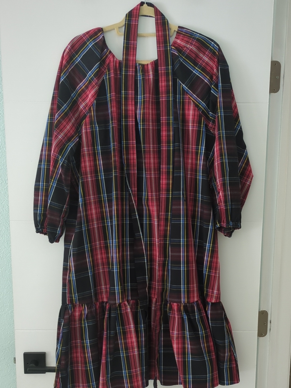 Draper James Plus Size Red Plaid Peasant Holiday Celebration Dress Sz XXL - Picture 3 of 9